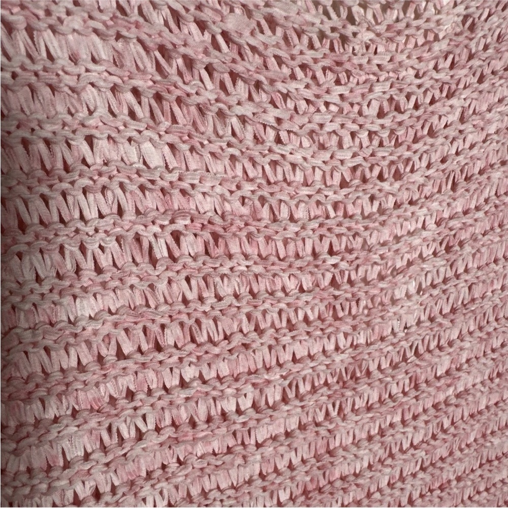 Lou & Grey For Women XL Sweater Dress Hi Low Sleeveless Pink Crochet Knit Beachy - Picture 11 of 14